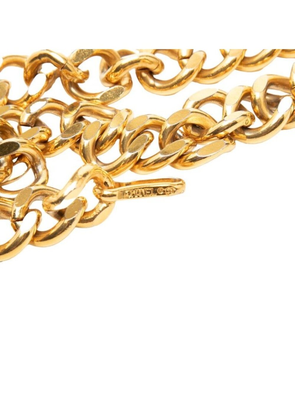 Chanel Logo Plate Chain Belt Gold Plated - Picture 3 of 3